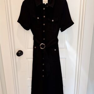Sezane Black Midi Dress